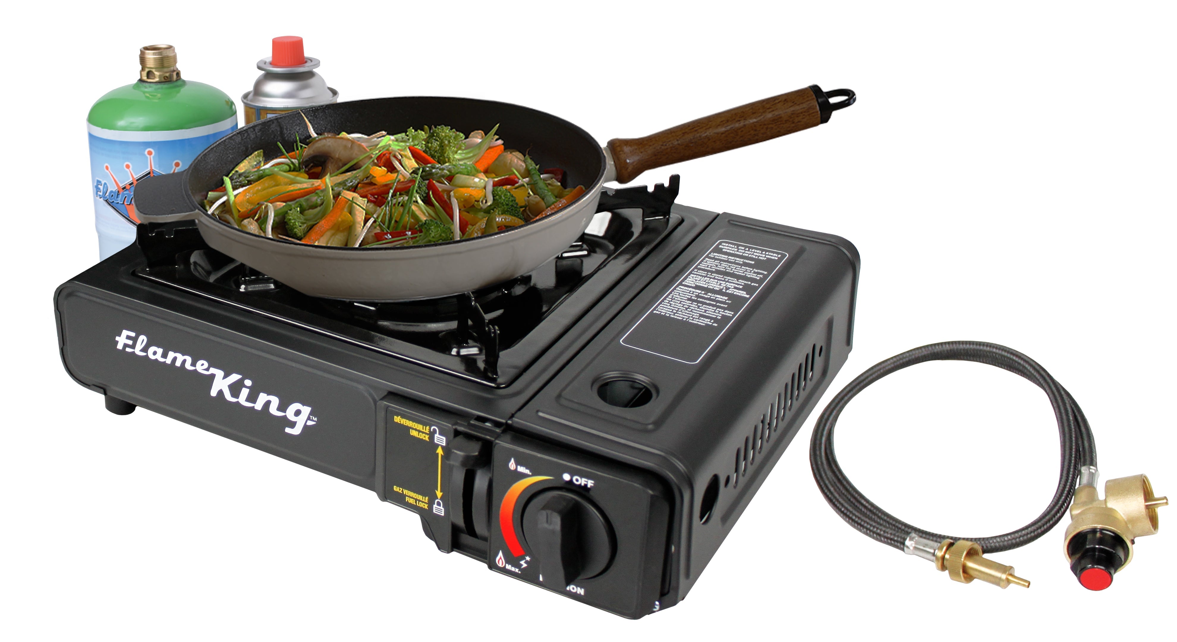Flame King Portable Butane & Propane Gas Stove with Single Burner