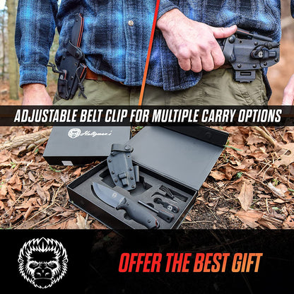 "The Bloodline" 1095 High Carbon Steel Bushcraft Survival Knife Gift Set