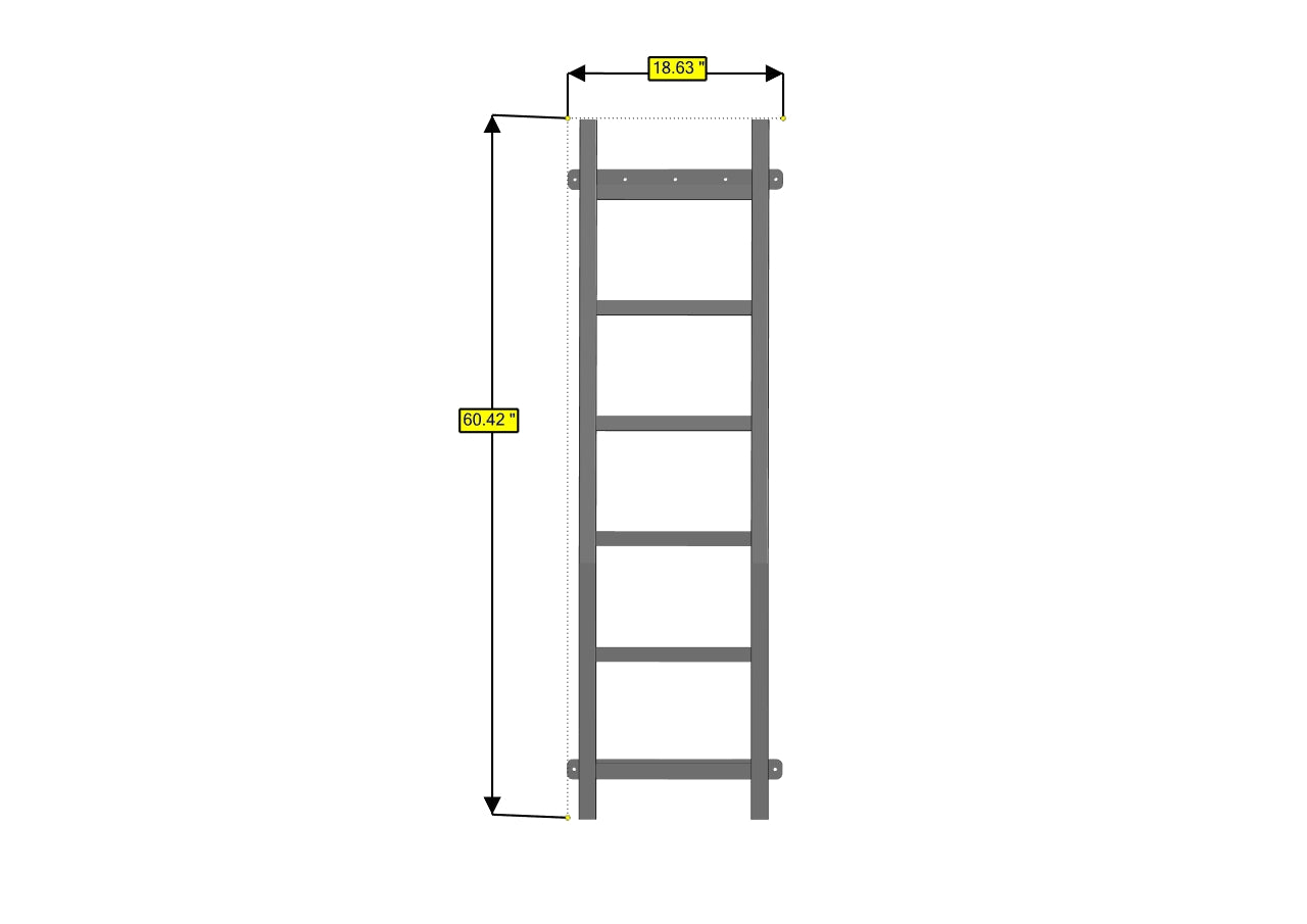 07+ Sprinter Van HD Rear Door Ladder - Low Roof