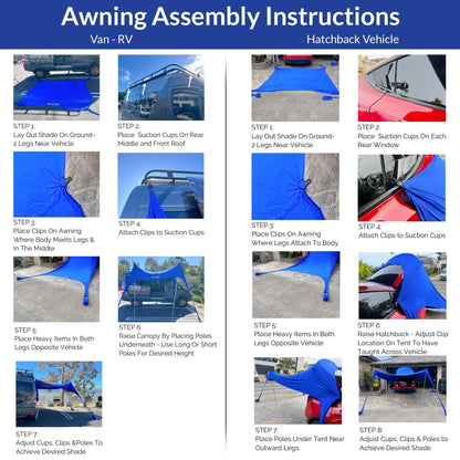 DualShade™ 10x10 - Instant beach shade. Vehicle-ready awning